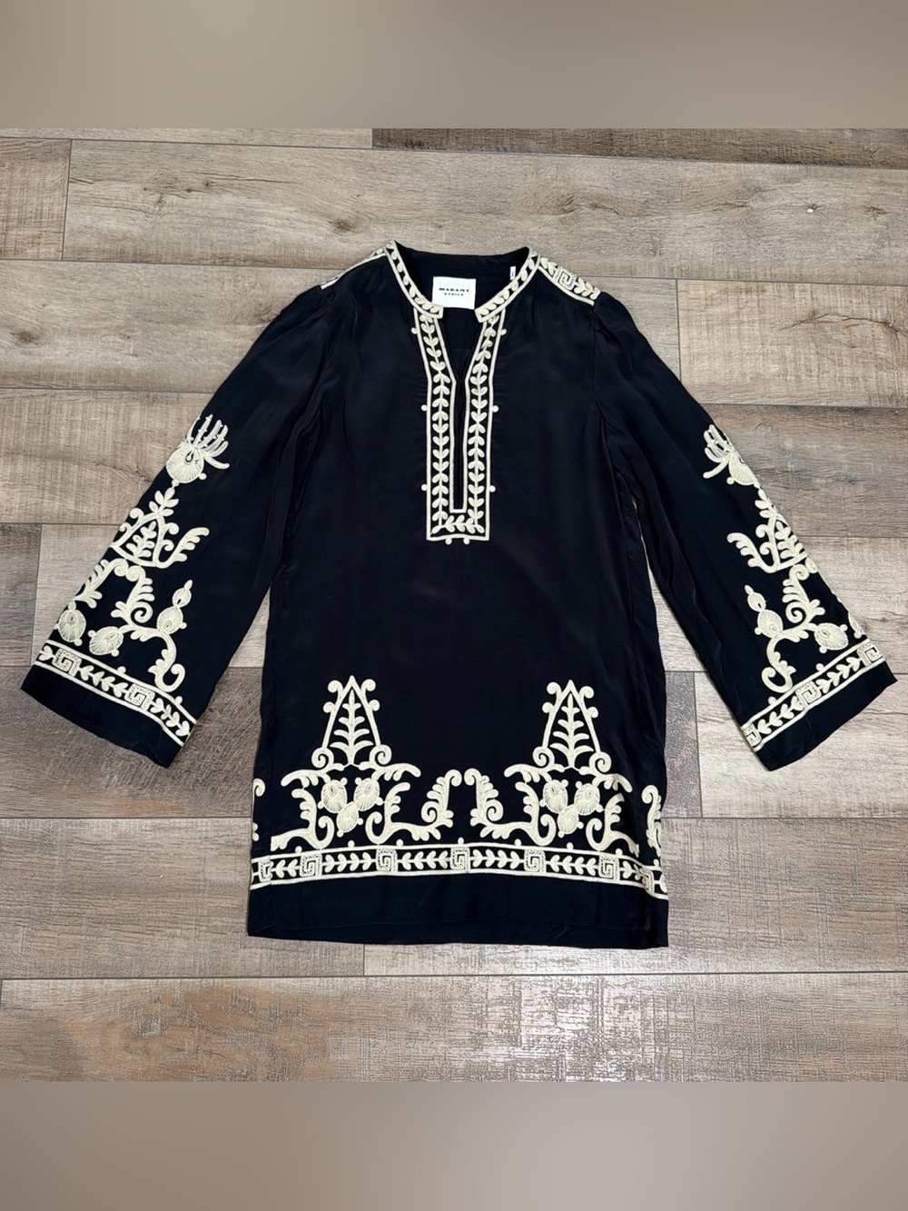 Isabel Marant Etoile Fadeli embroidered crepe tunic dress - Picture 5 of 12